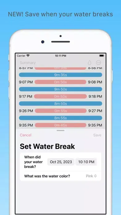 Contractions Tracker Screenshots