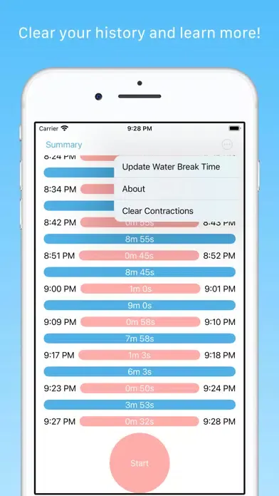 Contractions Tracker Screenshots