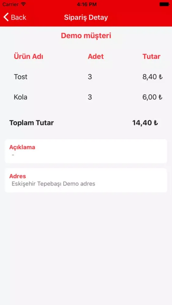 Capturas de tela do ÇAYCIM