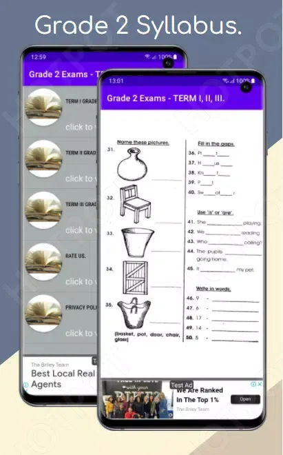 Grade 2 Exams: Term I, II, III Screenshots
