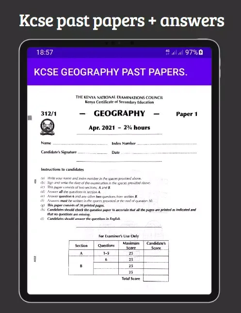 Geography Kcse past papers. Screenshots