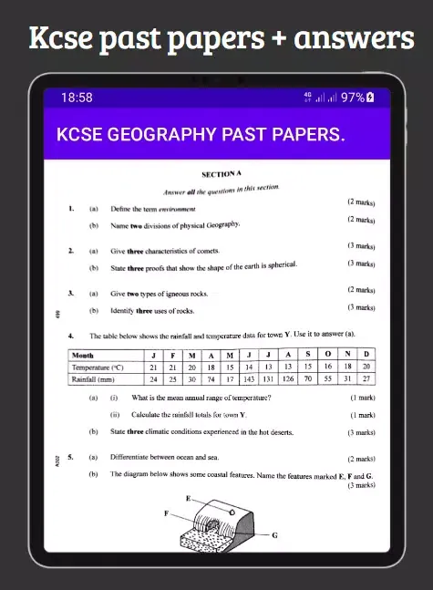 Geography Kcse past papers. Screenshots