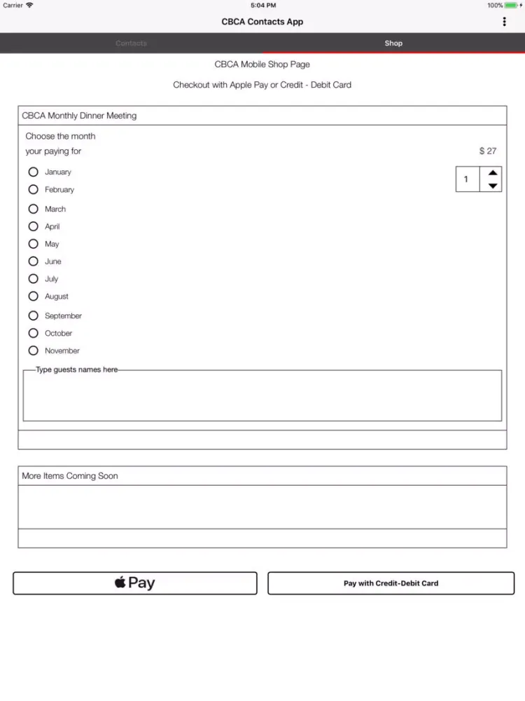 Скриншоты CBCA Contacts iPad 
