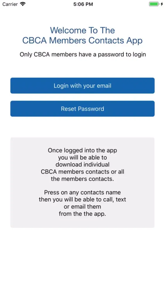 Скриншоты CBCA Contacts