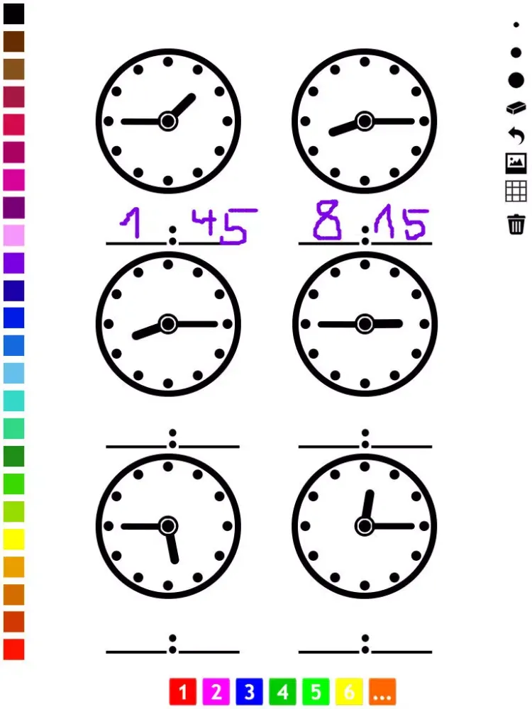 تصاویر A Clock Coloring Book for Children: Learn to Read the Time of your Watch iPad 