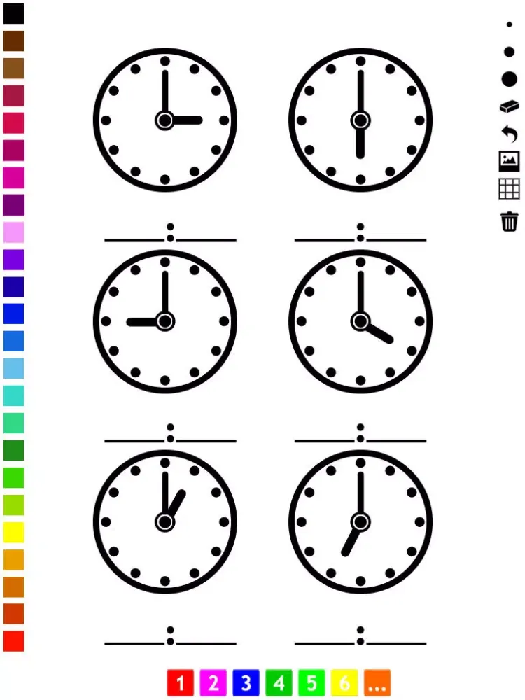 تصاویر A Clock Coloring Book for Children: Learn to Read the Time of your Watch iPad 