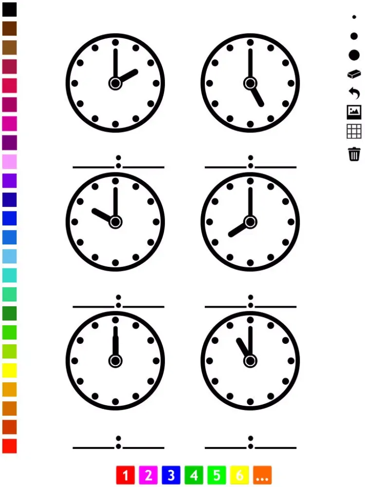 تصاویر A Clock Coloring Book for Children: Learn to Read the Time of your Watch iPad 