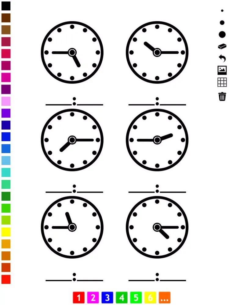 تصاویر A Clock Coloring Book for Children: Learn to Read the Time of your Watch iPad 