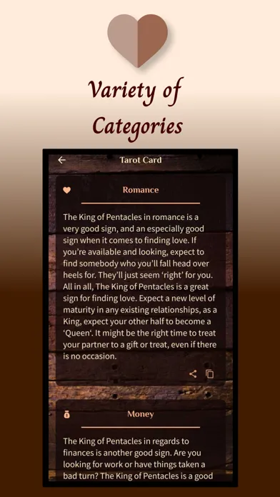 Capturas de tela do Tarot - Card of the Day