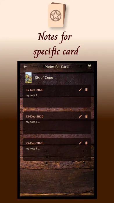 Capturas de tela do Tarot - Card of the Day