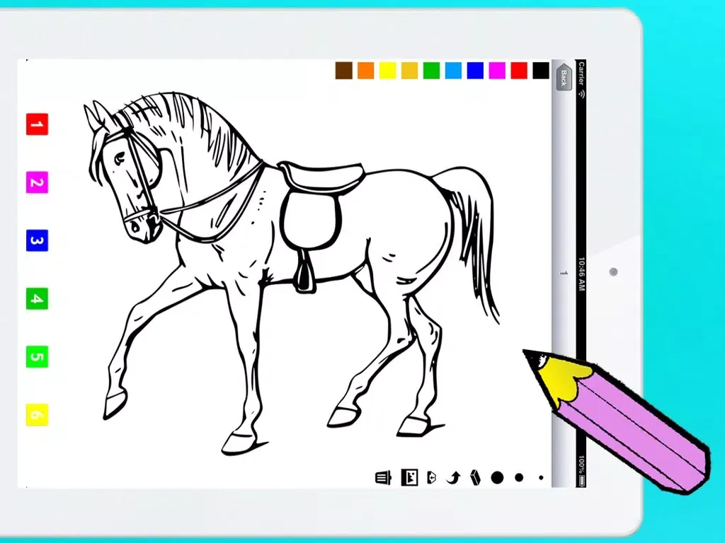 تصاویر A Coloring Book of Horses for Children: Learn to draw and color pony, horse riding, equestrian and more iPad 