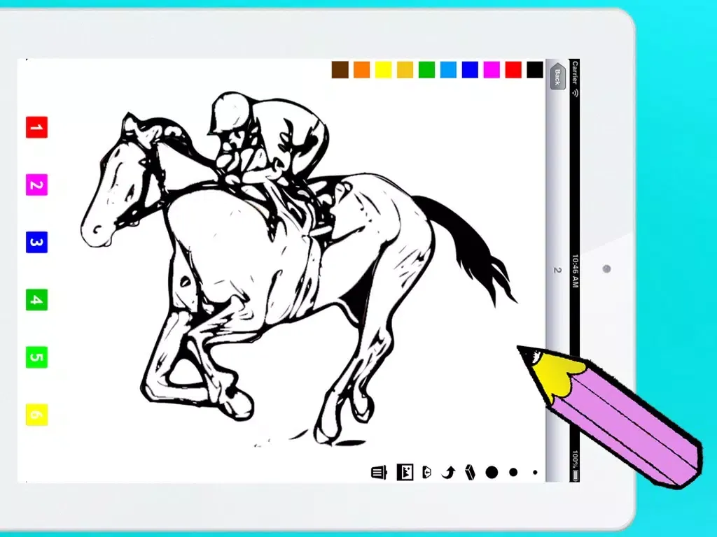 تصاویر A Coloring Book of Horses for Children: Learn to draw and color pony, horse riding, equestrian and more iPad 