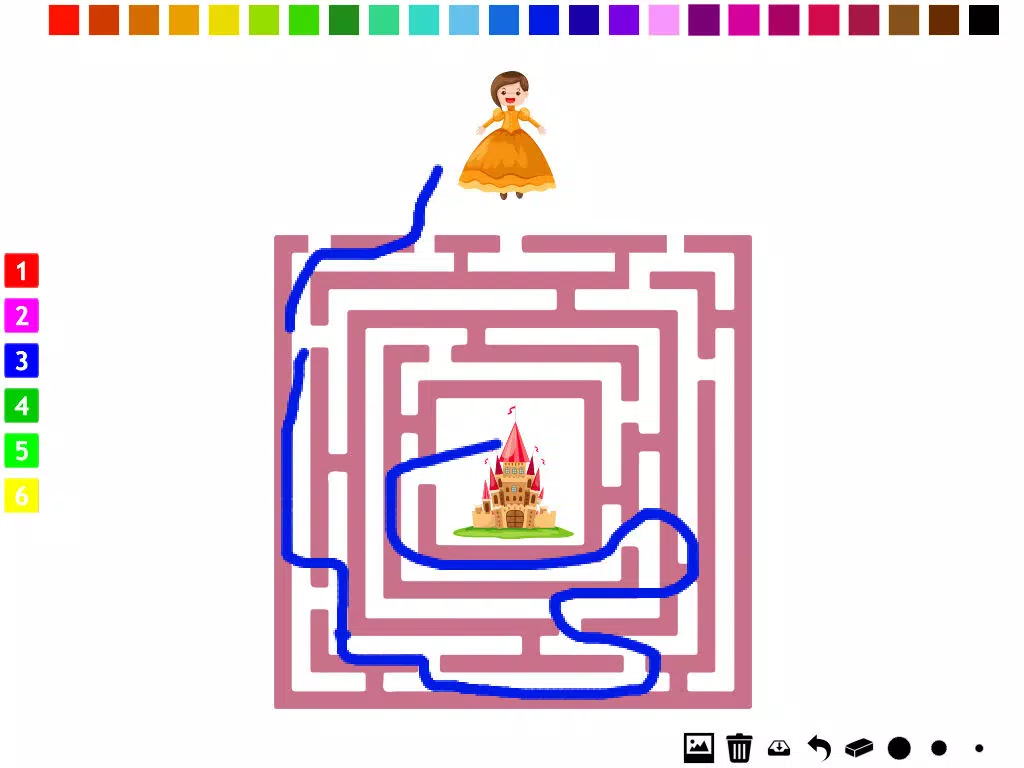 Screenshot di A Labyrinth Coloring Book & Learning Game for Toddlers: Cool Castle Maze iPad 