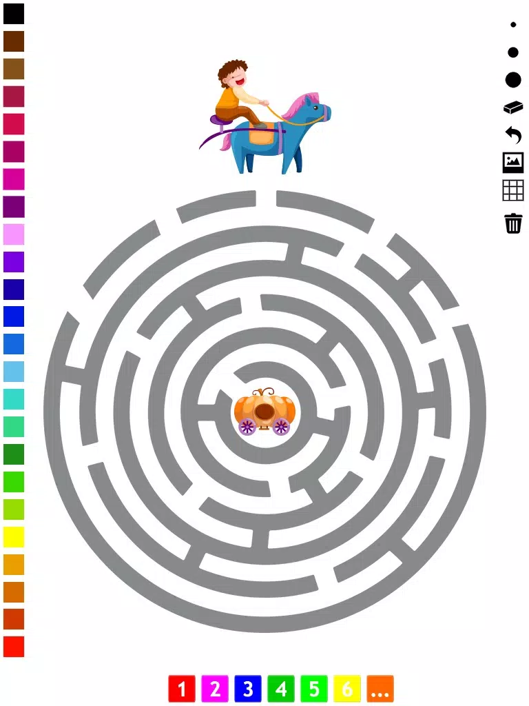 Screenshot di A Labyrinth Coloring Book & Learning Game for Toddlers: Cool Castle Maze iPad 