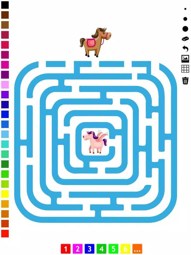 Screenshot di A Labyrinth Coloring Book & Learning Game for Toddlers: Cool Castle Maze iPad 