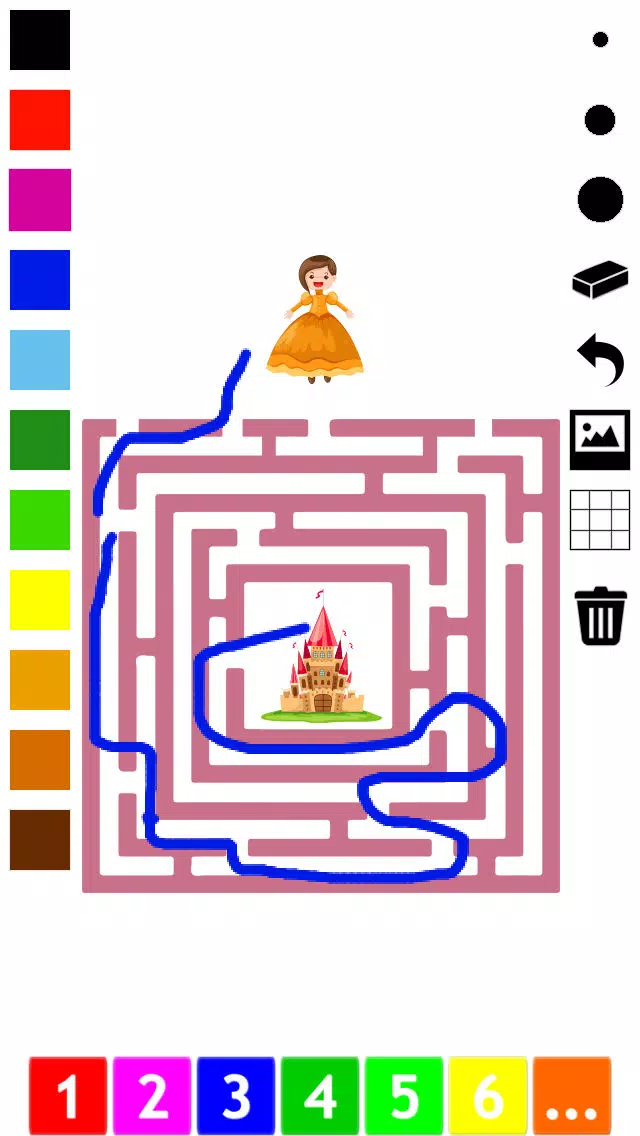 Screenshot di A Labyrinth Coloring Book & Learning Game for Toddlers: Cool Castle Maze
