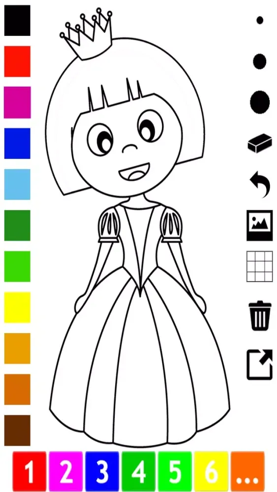 Captures d'écran de Princess Coloring Book for Girls: Learn to Color Cinderella, Kingdom, Castle, Frog and more