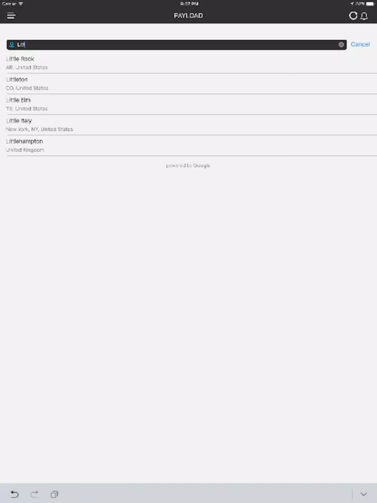 Zrzuty ekranu Payload Parcels iPad 