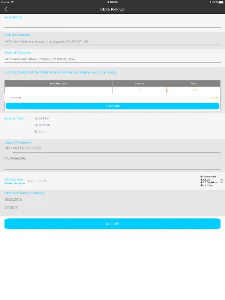 Zrzuty ekranu Payload Parcels iPad 