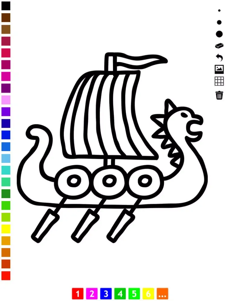 Active Vikings Coloring Book for Children: learn to color viking ship, dragon, swords and more iPad Screenshots