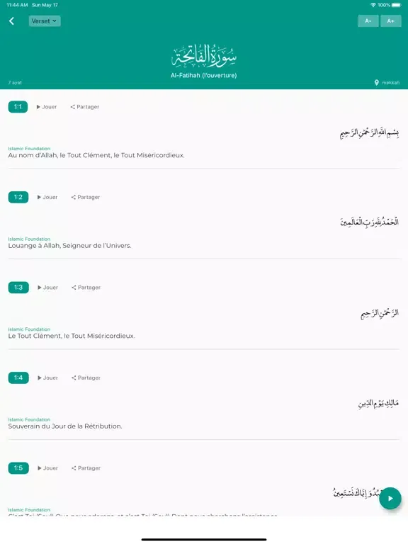 Quran French iPad 应用截图