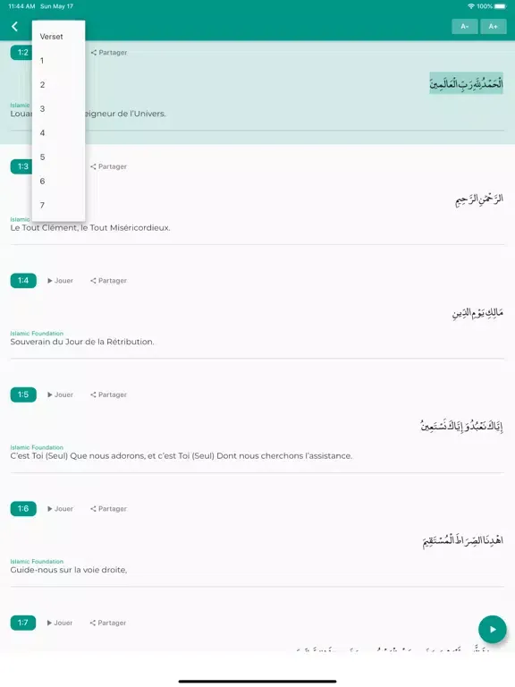 Quran French iPad 应用截图