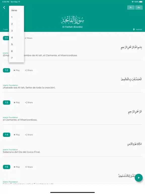 Quran Spanish iPad  স্ক্রিনশট