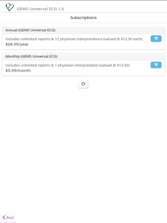 GEMS Universal ECG iPad  Ekran Görüntüleri