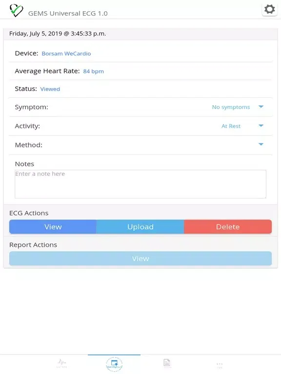GEMS Universal ECG iPad  Ekran Görüntüleri