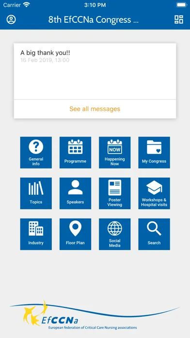 Capturas de tela do Eventure App