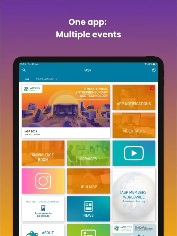 Zrzuty ekranu IASP Innovation Community iPad 