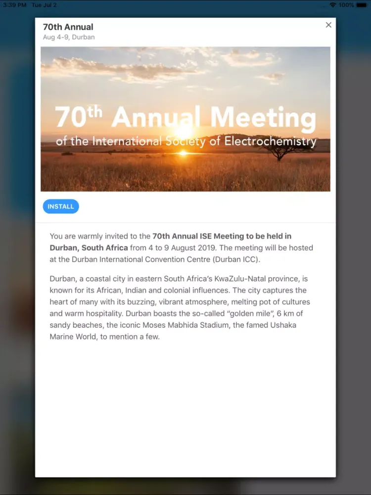 Capturas de pantalla de ISE Meetings iPad 