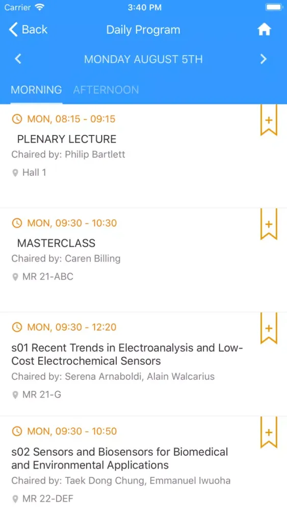 Capturas de pantalla de ISE Meetings