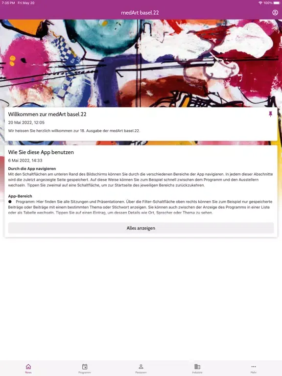 Screenshot di medArt basel.22 iPad 