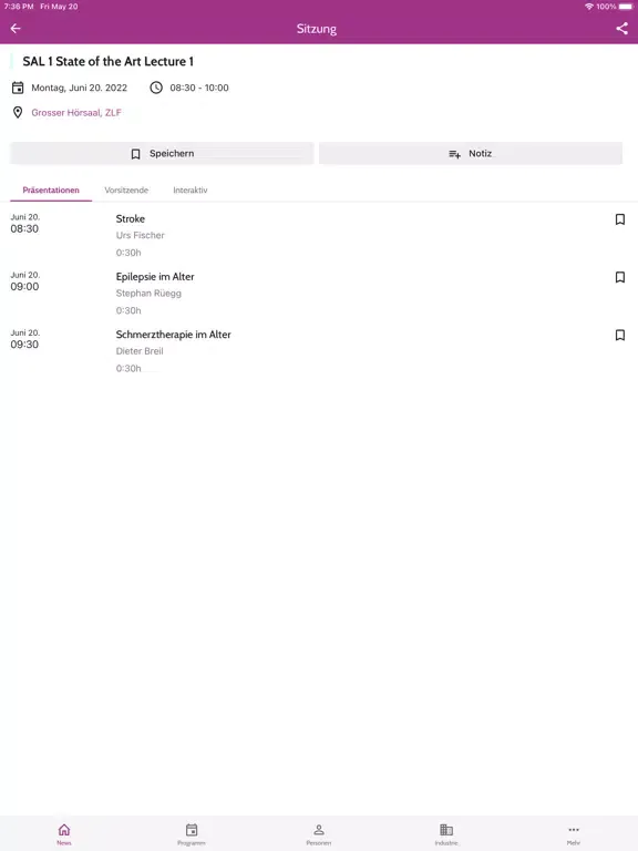 Screenshot di medArt basel.22 iPad 