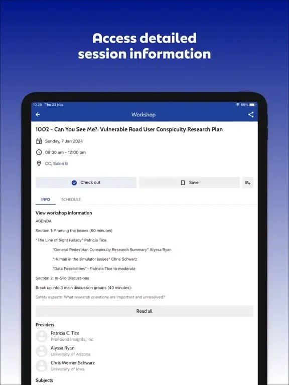 ภาพหน้าจอของ TRB 2024 iPad 