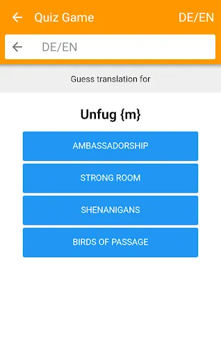 ภาพหน้าจอของ dict.cc+ dictionary