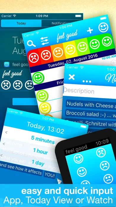 feel good - health, allergy, diet and food journal Screenshots