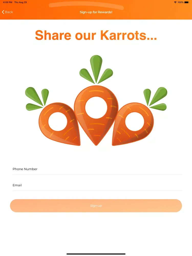 Скриншоты Karrot POS iPad 