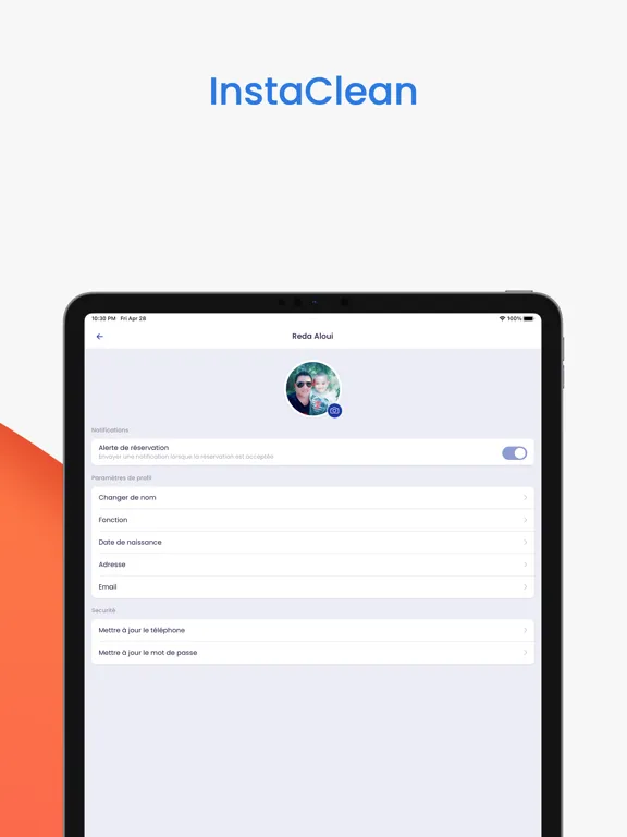 Tangkapan skrin InstaClean iPad 
