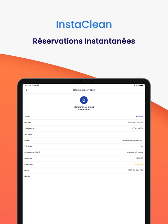 Tangkapan skrin InstaClean iPad 