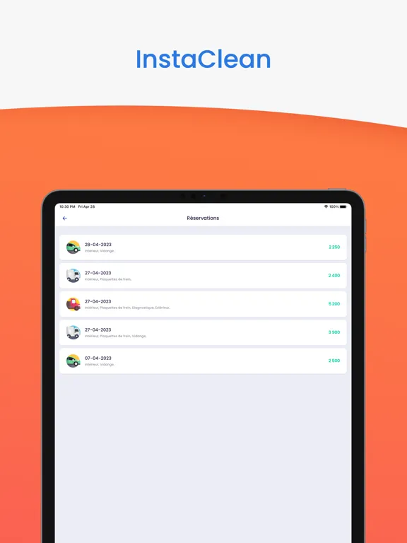 Tangkapan skrin InstaClean iPad 