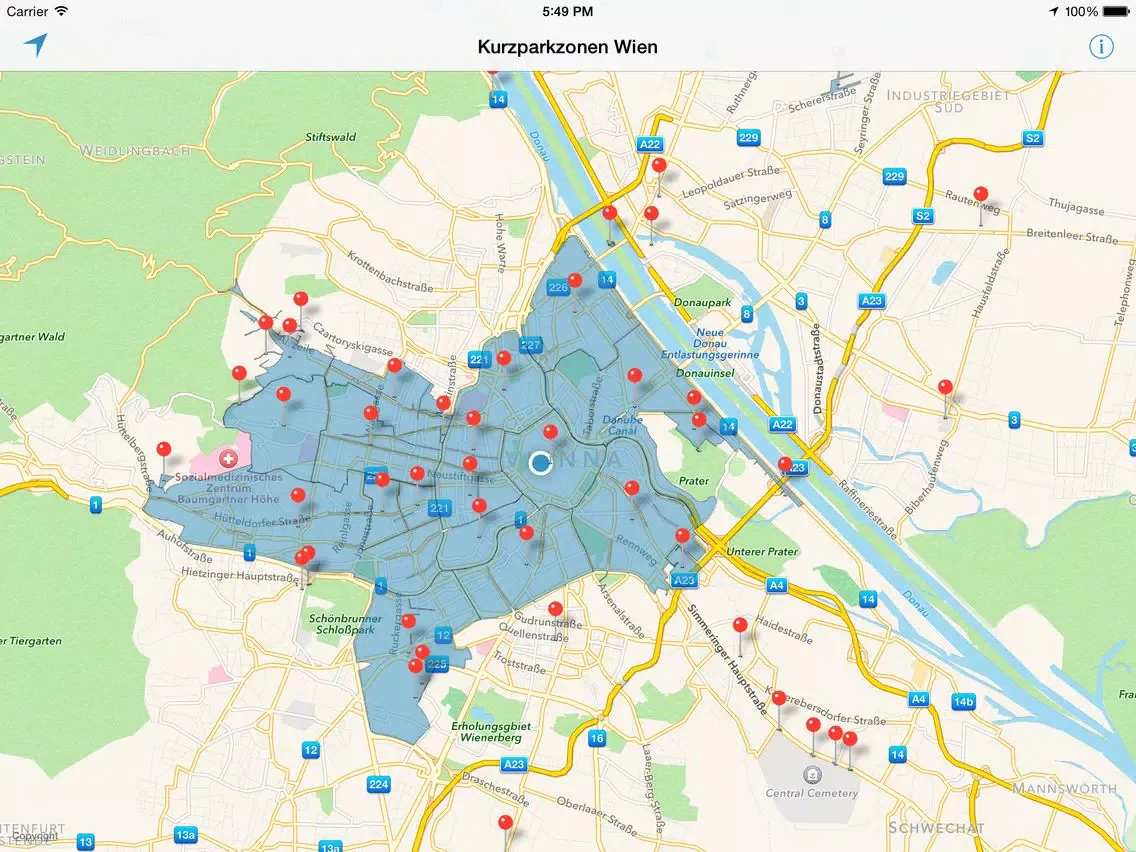 Kurzparkzonen Wien iPad  스크린샷