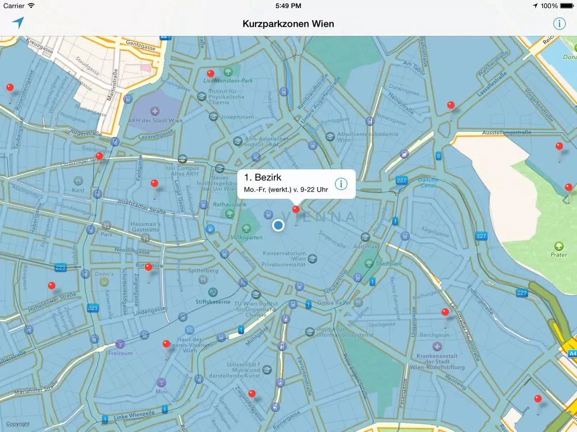 Kurzparkzonen Wien iPad  스크린샷