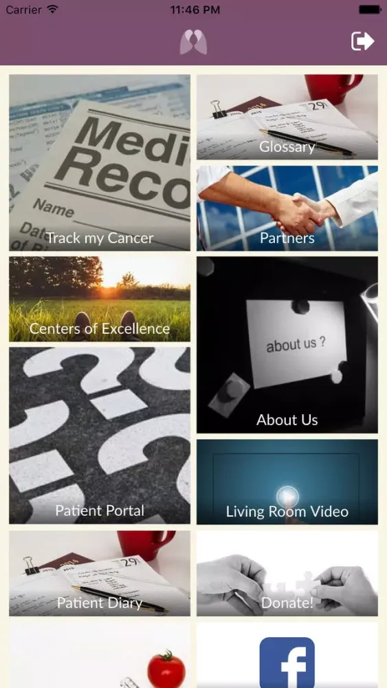 Capturas de tela do Lung Cancer Foundation