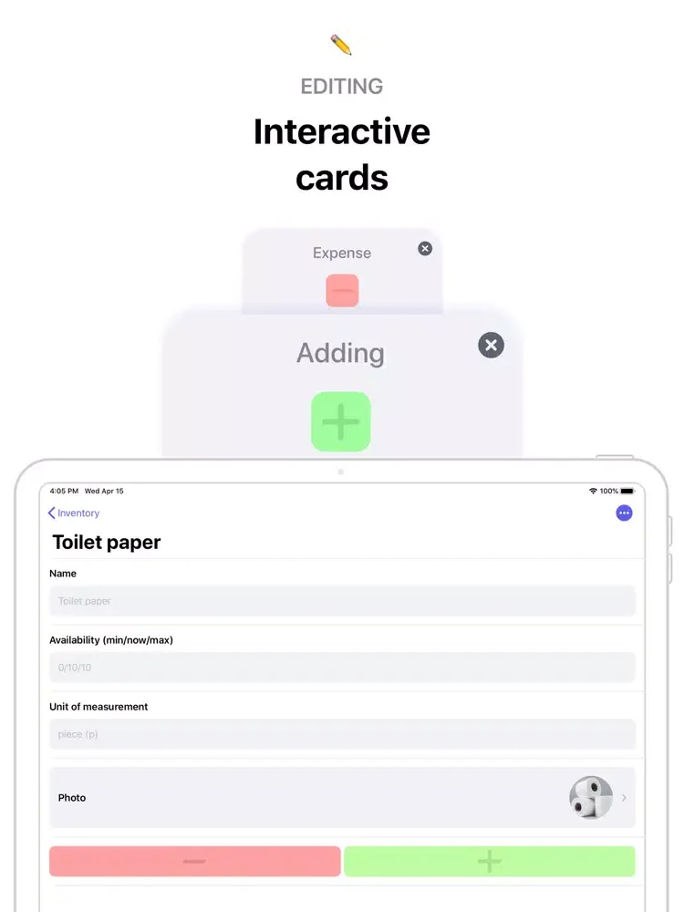تصاویر Inventory - food & goods iPad 