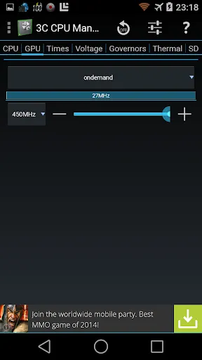 3C CPU Manager (root) スクリーンショット