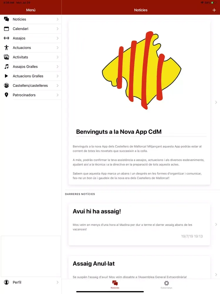 Tangkapan layar Castellers de Mallorca iPad 