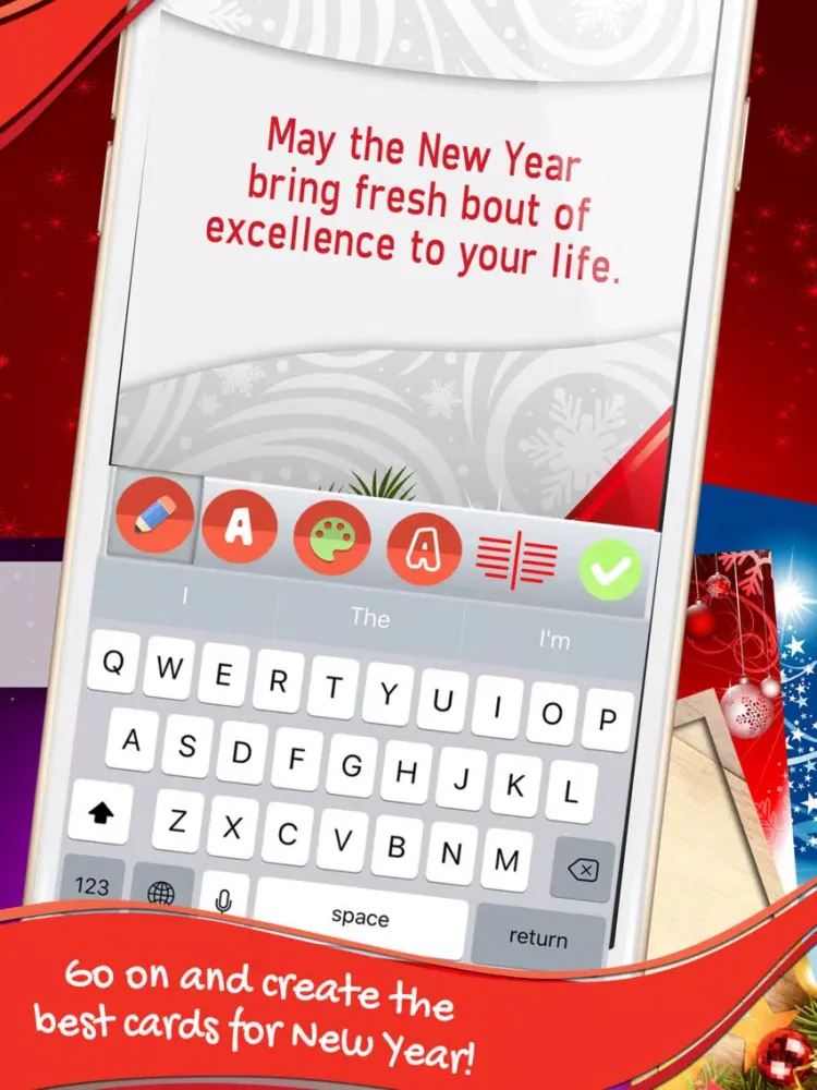 New Year Greeting Cards Maker2 iPad  Screenshots