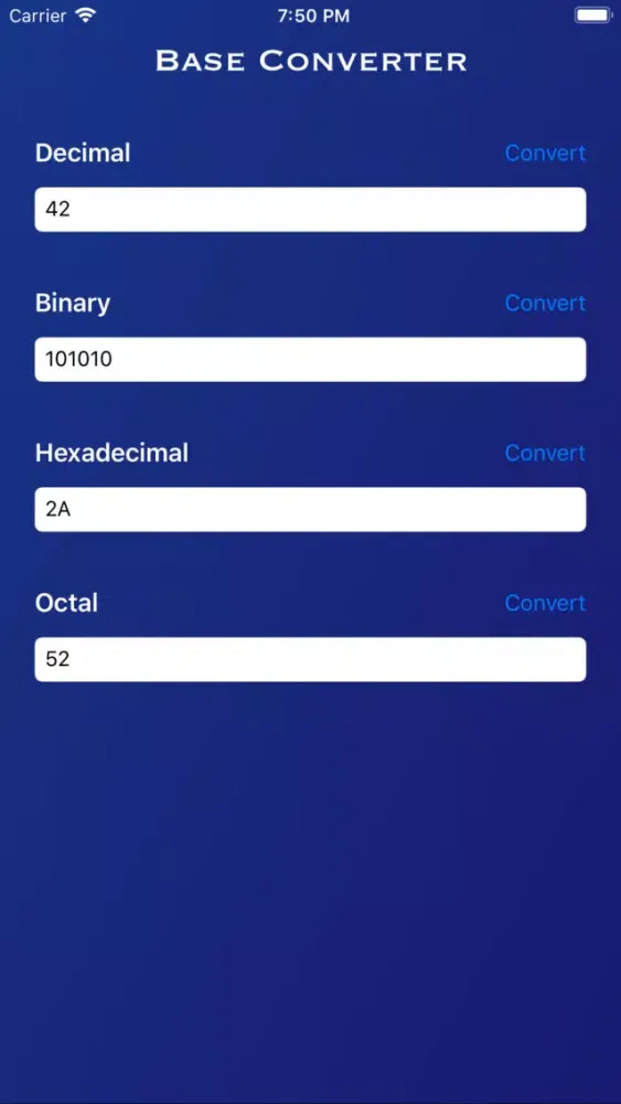 BaseConverter DEC/BIN/HEX/OCT应用截图